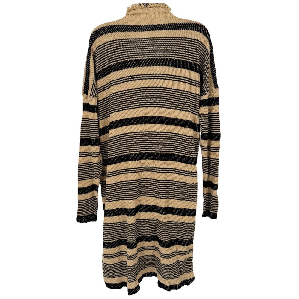 Lauren Ralph Lauren Sz L Linen/Cotton Striped Knit Long Cardigan‎ Fringe Western - Picture 4 of 9